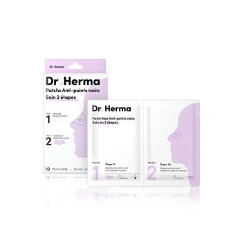 Patchs anti-points noirs soin nez en 2 &eacute;tapes Dr Herma - boite de 10 pacths