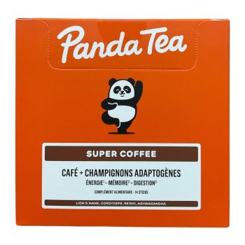 Super coffee caf&eacute; + champignons adaptog&egrave;nes Panda Tea - boite de 14 sticks
