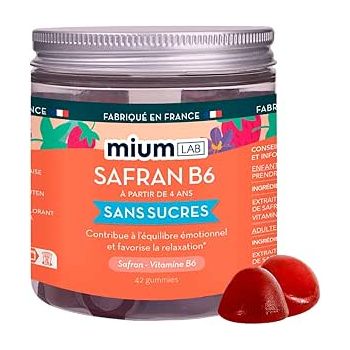 Safran B6 go&ucirc;t fraise Mium Lab - pot de 42 gummies