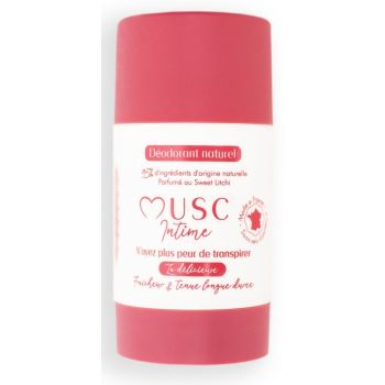 D&eacute;odorant naturel au sweet litchi la d&eacute;licieuse Musc Intime - roll-on de 50g