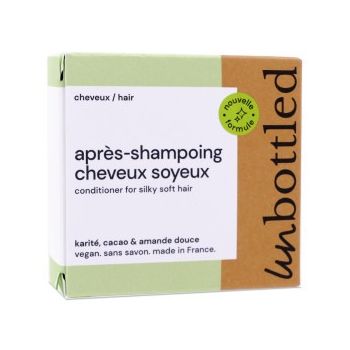 Apr&egrave;s-shampoing solide cheveux soyeux Unbottled - pain de 50g