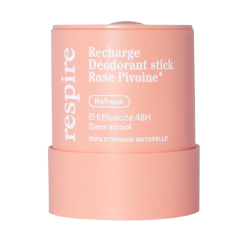 Recharge d&eacute;odorant stick rose pivoine bio Respire - recharge de 50g