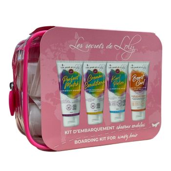 Trousse de voyage cheveux ondul&eacute;s Les secrets de Loly - trousse de 4 produits