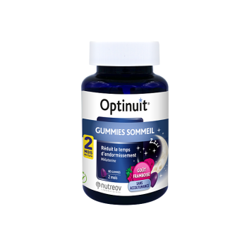 Optinuit gummies sommeil go&ucirc;t framboise Nutreov - pot de 60 gummies 