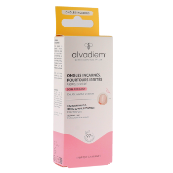 Soin apaisant ongles incarn&eacute;s et pourtour irrit&eacute;s Alvadiem - tube pinceau de 10ml