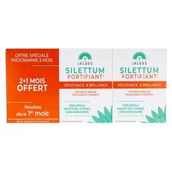Silettum Fortifiant Jaldes - lot de 3 bo&icirc;tes de 60 comprim&eacute;s 2+1 offerte