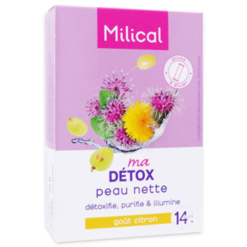 Ma d&eacute;tox peau nette go&ucirc;t citron Milical - boite de 14 sticks