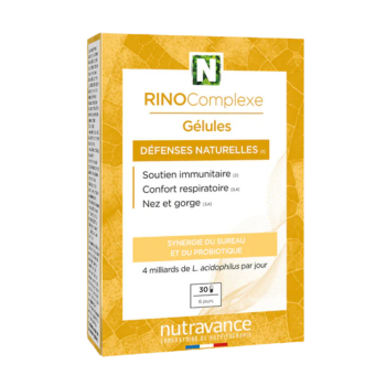 RINOComplexe D&eacute;fenses naturelles Nutravance - bo&icirc;ie de 30 g&eacute;lules