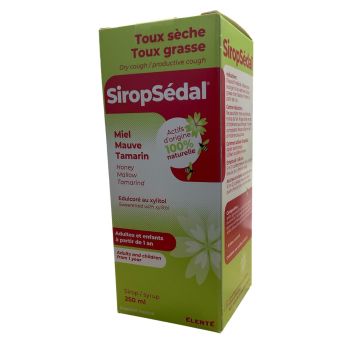 SiropS&eacute;dal Toux s&egrave;che et grasse go&ucirc;t caramel Elert&eacute; - flacon de 250ml