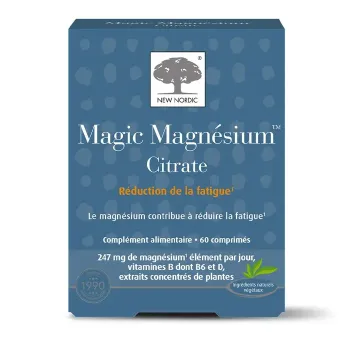 Magic magn&eacute;sium citrate New Nordic - bo&icirc;te de 60 comprim&eacute;s