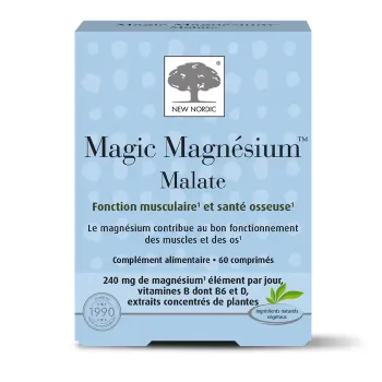 Magic magn&eacute;sium malate New Nordic - boite de 60 comprim&eacute;s