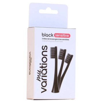 T&ecirc;tes de brosse noires gencives sensibles MyVariations - 3 t&ecirc;tes de brosse