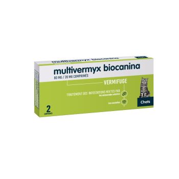 Multivermyx chat Biocanina - bo&icirc;te de 2 comprim&eacute;s s&eacute;cables