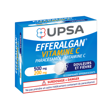 Efferalgan Vitamine C 500-200mg - boite de 16 comprim&eacute;s effervescents