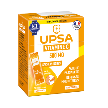 Vitalit&eacute; vitamine C 500 mg UPSA - bo&icirc;te de 10 sachet-doses