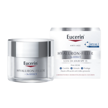 Hyaluron-Filler + 3x Effect Soin de jour SPF15 peau s&egrave;che Eucerin - pot de 50 ml