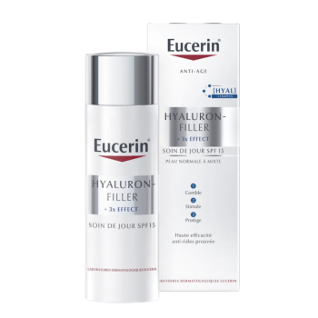 Hyaluron-Filler +3x Effect Soin de jour peaux normales &agrave; mixtes SPF15 Eucerin - flacon de 50ml