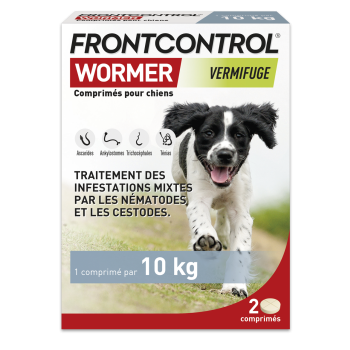 Frontcontrol Wormer vermifuge chiens - bo&icirc;te de 2 comprim&eacute;s