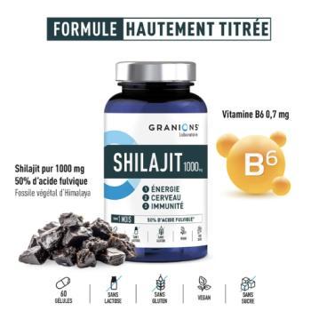 Shilajit 1000g Granions - boite de 60 g&eacute;lules