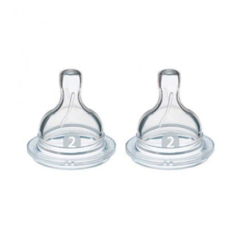 T&eacute;tine airflex 2 trous d&eacute;bit lent 1 moi+ Avent - 2 t&eacute;tines