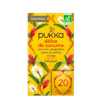 Tisane d&eacute;lice de Curcuma bio Pukka - bo&icirc;te de 20 sachets