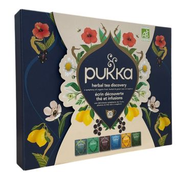 Coffret &eacute;crin d&eacute;couverte th&eacute; et infusion bio Pukka - coffret de 30 sachets
