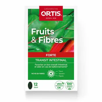 Fruits & Fibres Forte Transit intestinal Ortis - bo&icirc;te de 12 comprim&eacute;s