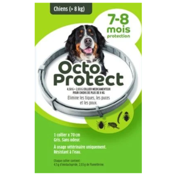 Octo Protect collier antiparasitaire grands chiens Elanco - un collier x 70cm