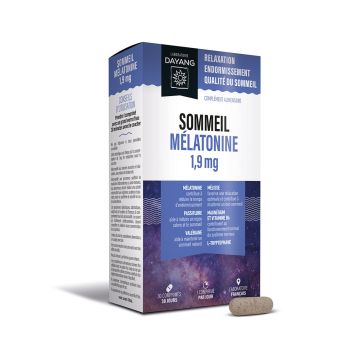 Sommeil m&eacute;latonine 1,9 mg Dayang - bo&icirc;te de 30 comprim&eacute;s