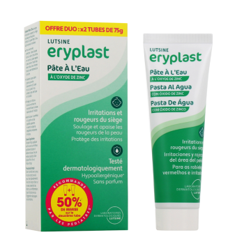 Eryplast p&acirc;te &agrave; l'eau &agrave; l'oxyde de zinc Lutsine - 2 tubes de 75g