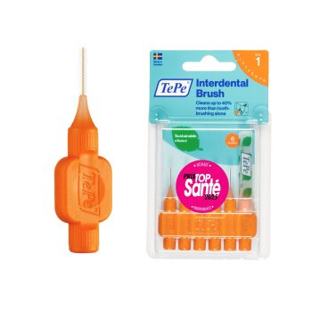 Brossettes interdentaires originales orange taille 1 (0,45mm) TePe - 6 brossettes