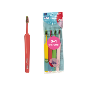 Brosses &agrave; dents compact extra soft TePe - lot de 4 brosses &agrave; dents