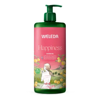 Gel douche happiness pamplemousse p&eacute;tillant Weleda - flacon-pompe de 750ml 
