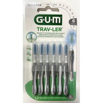 Brossette interdentaire antibact&eacute;rienne Trav-ler 2.0 mm Gum - 6 brossettes