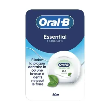 Essential Fil dentaire cir&eacute; menthol&eacute; Oral-B - rouleau de 50m