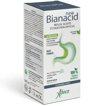 NeoBianacid acidit&eacute; et reflux go&ucirc;t citron Aboca - boite de 70 comprim&eacute;s &agrave; sucer
