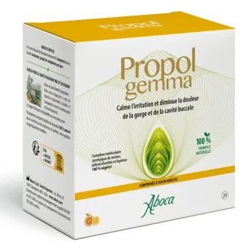 Propol gemma mal de gorge adultes Aboca - bo&icirc;te de 20 comprim&eacute;s &agrave; sucer