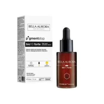Pigmentstop s&eacute;rum &eacute;clat anti-t&acirc;ches brunes bio Bella Aurora - flacon pipette de 30ml