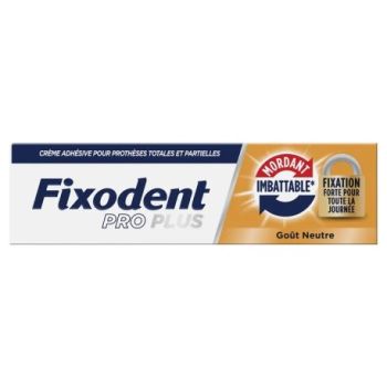 Cr&egrave;me adh&eacute;sive go&ucirc;t neutre Fixodent Pro Plus - tube de 40g