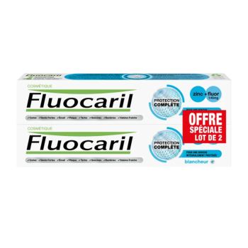 Dentifrice protection compl&egrave;te blancheur Fluocaril - lot de 2 tubes de 75ml
