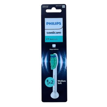 T&ecirc;tes de brosse m&eacute;dium soft C1 ProResults Sonicare Philips - lot de 2 t&ecirc;tes de brosse 
