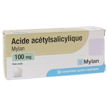 Acide Ac&eacute;tylsalicylique Mylan 100mg - bo&icirc;te de 30 comprim&eacute;s gastro-r&eacute;sistants