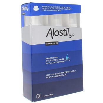 ALOSTIL 5 %, mousse pour application cutan&eacute;e en flacon pressuris&eacute; - 3 flacons de 60 g