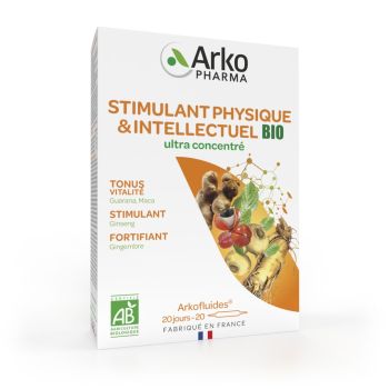 Arkofluides Stimulant physique et intellectuel bio Arkopharma - bo&icirc;te de 20 ampoules