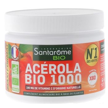 Ac&eacute;rola Bio 1000 Santarome - bo&icirc;te de 60 comprim&eacute;s &agrave; croquer