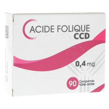 Acide folique CCD 0,4 mg comprim&eacute; - boite de 90 comprim&eacute;s