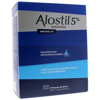 Alostil 5% solution pour application cutan&eacute;e - bo&icirc;te de 3 flacons de 60ml