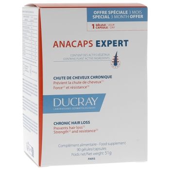 Anacaps Expert Chute de cheveux chronique Ducray - bo&icirc;te de 90 g&eacute;lules