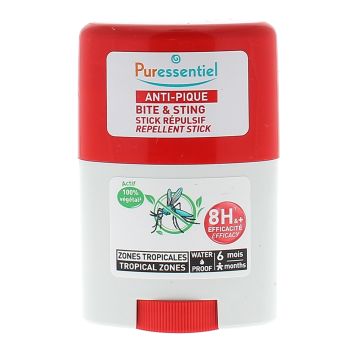 Anti-Pique Stick r&eacute;pulsif waterproof zones tropicales Puressentiel - stick de 20ml