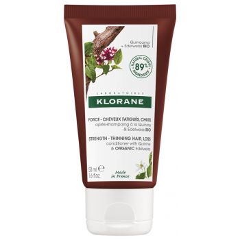 Apr&egrave;s-shampoing cheveux fatigu&eacute;s & chute &agrave; la quinine et edelweiss bio Klorane - tube de 50 ml